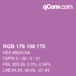 カラーコード: RGB 176 108 170 | qconv.com
