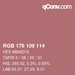 Color code: RGB 176 109 114 | qconv.com