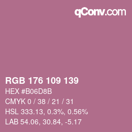 カラーコード: RGB 176 109 139 | qconv.com
