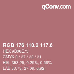 カラーコード: RGB 176 110.2 117.6 | qconv.com