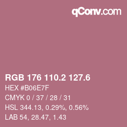 カラーコード: RGB 176 110.2 127.6 | qconv.com