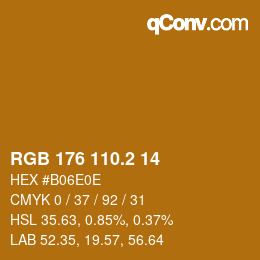 カラーコード: RGB 176 110.2 14 | qconv.com