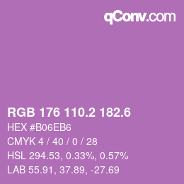 カラーコード: RGB 176 110.2 182.6 | qconv.com