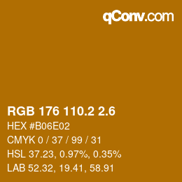 カラーコード: RGB 176 110.2 2.6 | qconv.com