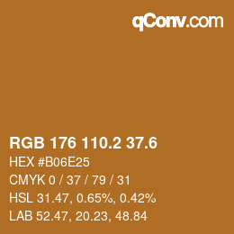 カラーコード: RGB 176 110.2 37.6 | qconv.com