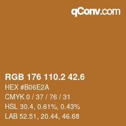 カラーコード: RGB 176 110.2 42.6 | qconv.com