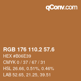 カラーコード: RGB 176 110.2 57.6 | qconv.com