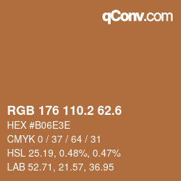 カラーコード: RGB 176 110.2 62.6 | qconv.com