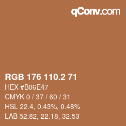 カラーコード: RGB 176 110.2 71 | qconv.com