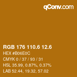 カラーコード: RGB 176 110.6 12.6 | qconv.com