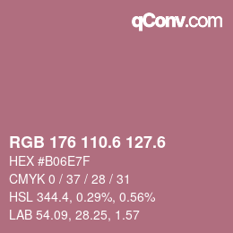 カラーコード: RGB 176 110.6 127.6 | qconv.com