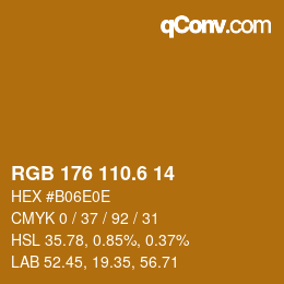 カラーコード: RGB 176 110.6 14 | qconv.com
