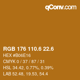 カラーコード: RGB 176 110.6 22.6 | qconv.com