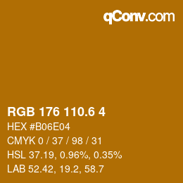 カラーコード: RGB 176 110.6 4 | qconv.com