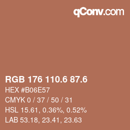 カラーコード: RGB 176 110.6 87.6 | qconv.com