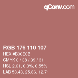 Farbcode: RGB 176 110 107 | qconv.com