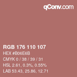 カラーコード: RGB 176 110 107 | qconv.com