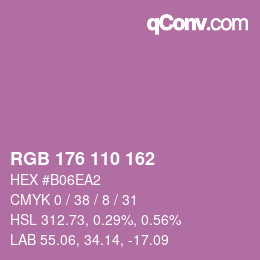 Farbcode: RGB 176 110 162 | qconv.com