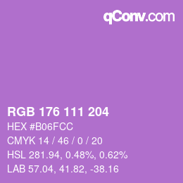 Color code: RGB 176 111 204 | qconv.com