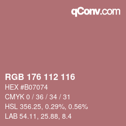 Color code: RGB 176 112 116 | qconv.com