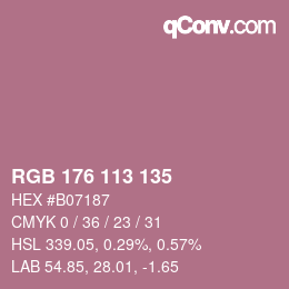 Color code: RGB 176 113 135 | qconv.com