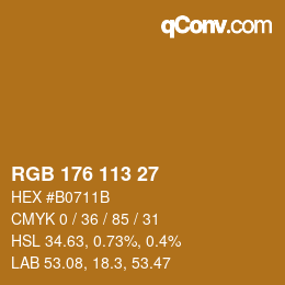Color code: RGB 176 113 27 | qconv.com
