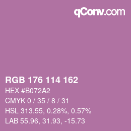 Color code: RGB 176 114 162 | qconv.com