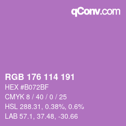 Color code: RGB 176 114 191 | qconv.com