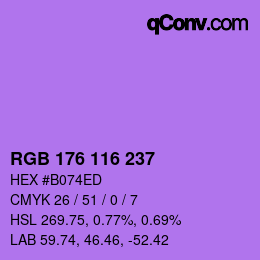 Color code: RGB 176 116 237 | qconv.com