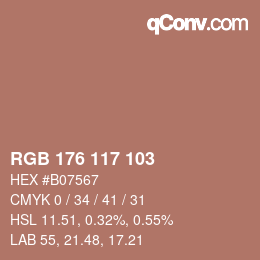 カラーコード: RGB 176 117 103 | qconv.com