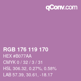 カラーコード: RGB 176 119 170 | qconv.com