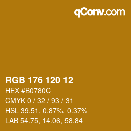 カラーコード: RGB 176 120 12 | qconv.com