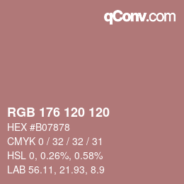 颜色代码: RGB 176 120 120 | qconv.com