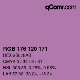 颜色代码: RGB 176 120 171 | qconv.com