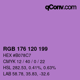 Color code: RGB 176 120 199 | qconv.com