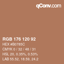 カラーコード: RGB 176 120 92 | qconv.com