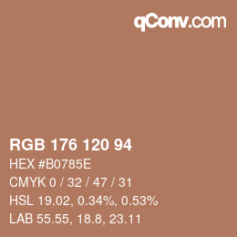 Color code: RGB 176 120 94 | qconv.com