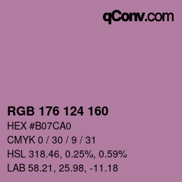 Color code: RGB 176 124 160 | qconv.com