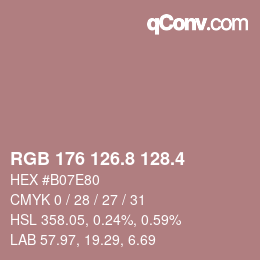 カラーコード: RGB 176 126.8 128.4 | qconv.com