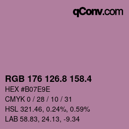 カラーコード: RGB 176 126.8 158.4 | qconv.com
