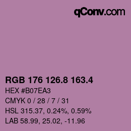カラーコード: RGB 176 126.8 163.4 | qconv.com