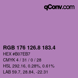 カラーコード: RGB 176 126.8 183.4 | qconv.com