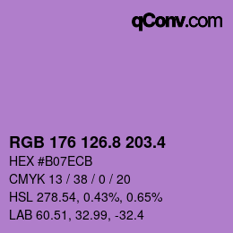 カラーコード: RGB 176 126.8 203.4 | qconv.com