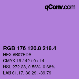 カラーコード: RGB 176 126.8 218.4 | qconv.com