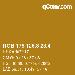 カラーコード: RGB 176 126.8 23.4 | qconv.com