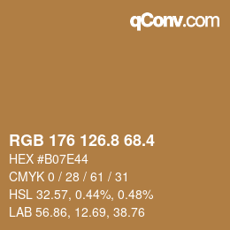 カラーコード: RGB 176 126.8 68.4 | qconv.com