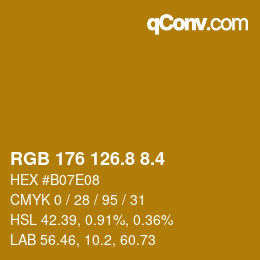 カラーコード: RGB 176 126.8 8.4 | qconv.com