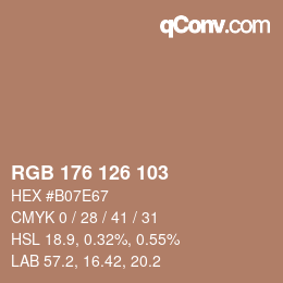 カラーコード: RGB 176 126 103 | qconv.com