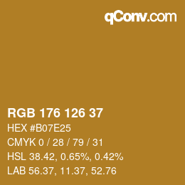 颜色代码: RGB 176 126 37 | qconv.com