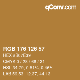 カラーコード: RGB 176 126 57 | qconv.com